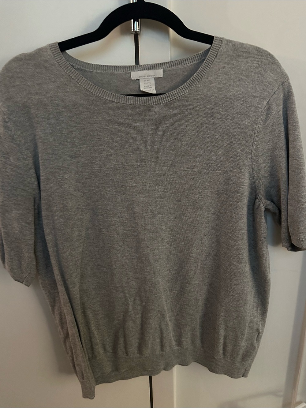 H&M Light Gray Short Sleeve Knit Top